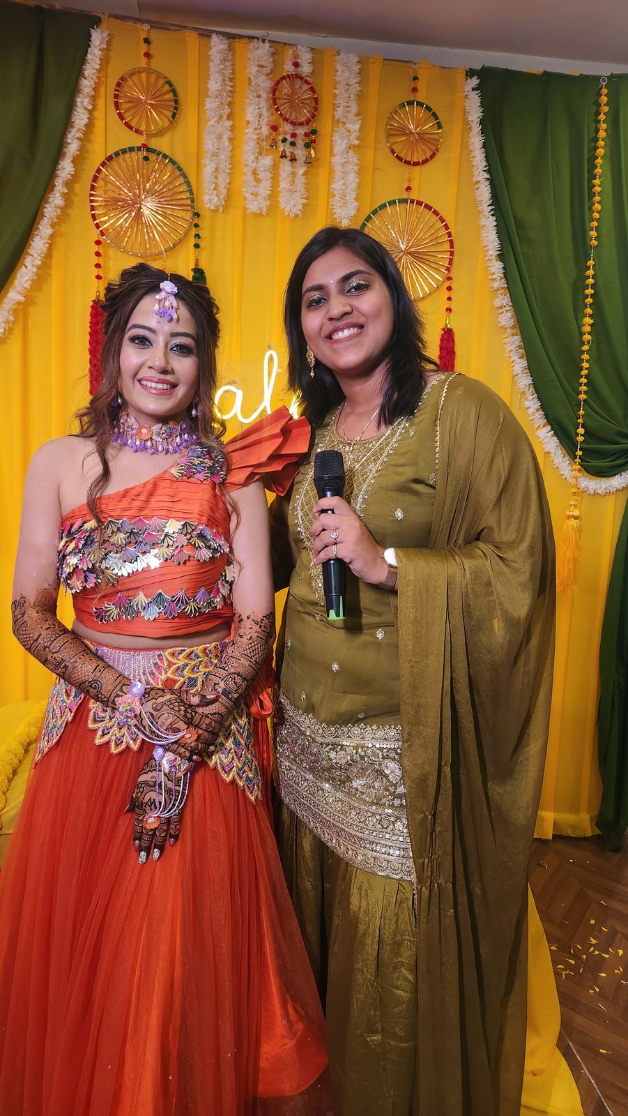Anchor Ananya Kundu hosting a mehndi night